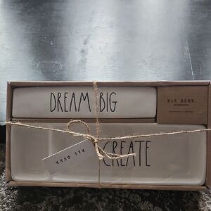 Rae Dunn desk plaque and tray gift set